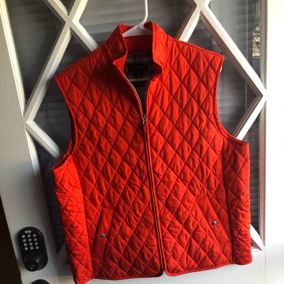 Lands' End Jackets & Blazers - Lands End Orange Quilted Vest, Size Large 14-16